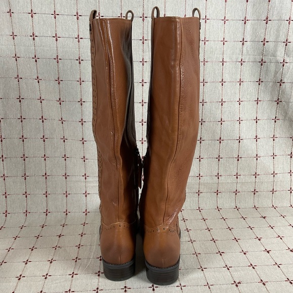 Sam Edelman Prina Studded Soft Brown Leather Knee High Riding Boots Sz 8.5 NWOB - Picture 4 of 10